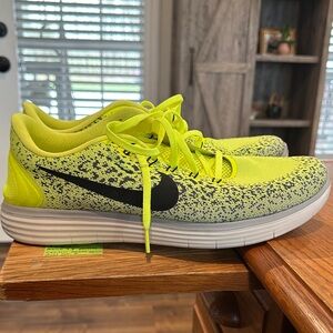 Nike Men’s Neon Yellow and Black Running Sneakers